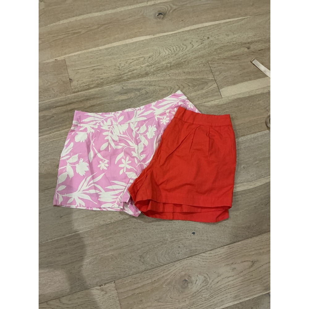 Pact Organic Cotton Linen Shorts Set 2 Pack Pink Floral Red XXL